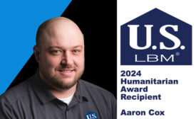 A picture of Aaron Cox, the winner of US LBM’s 2024 Humanitarian Award.